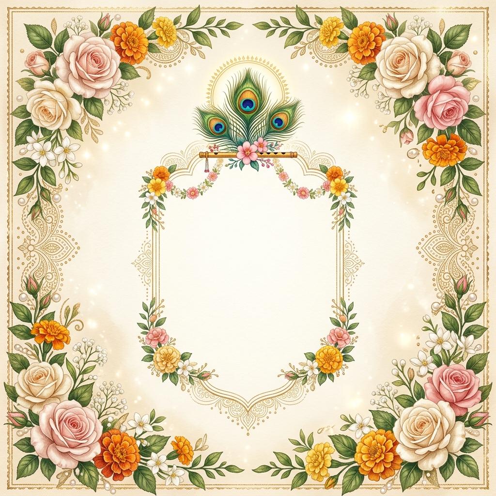 Floral Khatu Shyam Ji Invitation Card