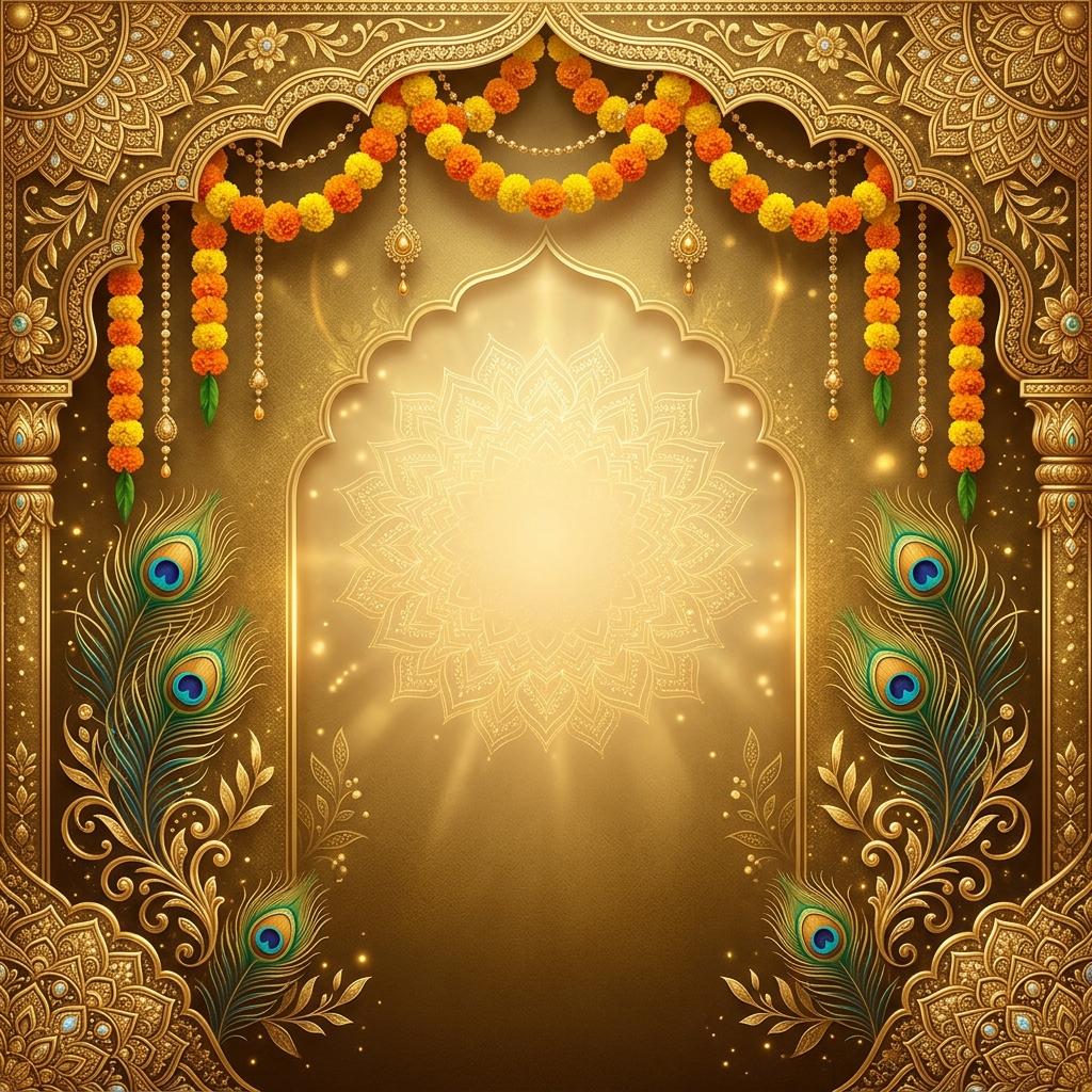 Golden Shyam Baba Kirtan Card Template
