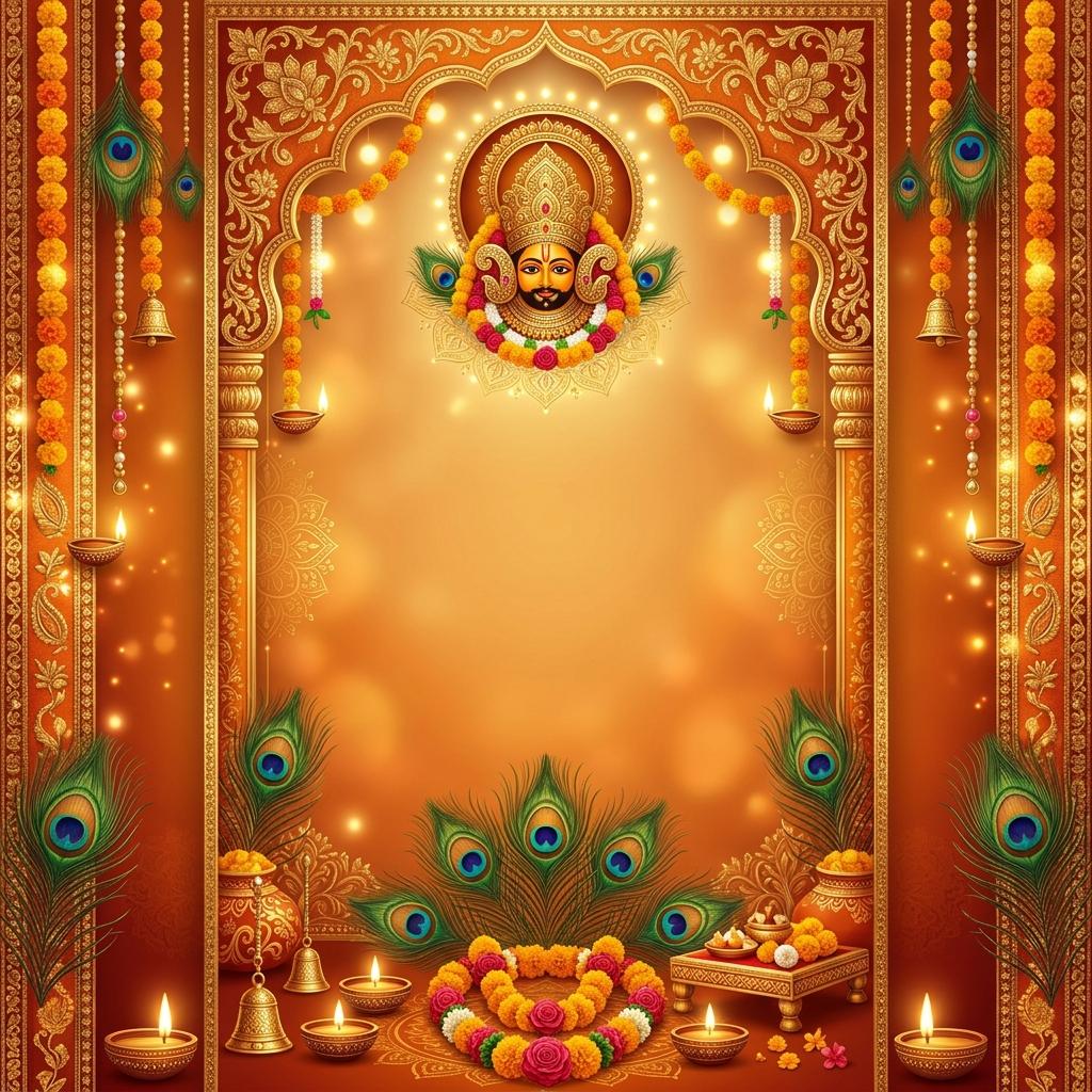 Royal Saffron Shyam Baba Kirtan Card Template